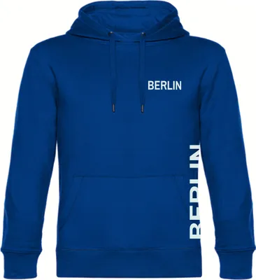 Produktbild von multifanshop Kapuzen Sweatshirt - Berlin blau - Brust & Seite, blau, Größe M