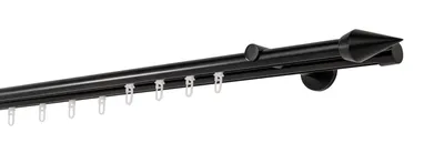 Produktbild von Gardinenstange Maß Innenlauf 20mm Kegel 2-lauf Wand 12cm Farbe: Schwarz, Größe: 270cm