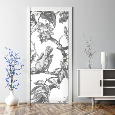 Produktbild von Dekorative Türaufkleber selbstklebend Klebefolie Aufkleber Graue Vögel Tiere 85 x 200 cm