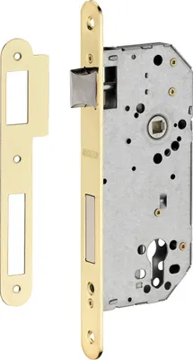 Image de Boitier de serrure encastrable à cylindre pour porte d'entrée, axe 50mm, bouts ronds, laiton - THIRARD