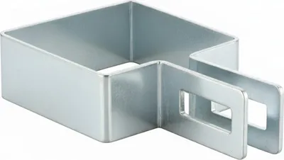 Obrázek produktu pro LogistSystem koncová svorka čtvercová 80x80mm - Pozinkovaná plotová svorka pro plotové sloupky - Upevnění panelů s pletivem - Plotové svorky Svorka na vzpěru Svorka na sloupek