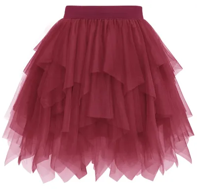 Produktbild von Damen-Tüllrock – Hohe Taille, Rot