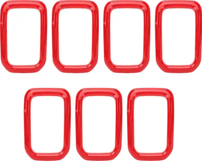 Produktbild von 7PCS Frontgrill-Einsatzabdeckung, rote Grillringe, Rahmenverkleidungssatz, Umriss, Autodekoration für Renegade 2022 bis 2024