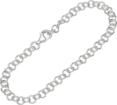 Produktbild von NKlaus 26cm Fußkette 925 Silber Ankerkette rund 4,6mm breite Damen Fußgliederkette 14602