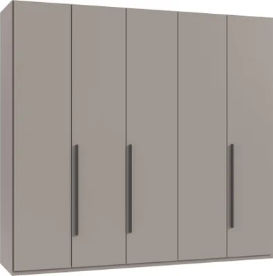 Produktbild von Drehtürenschrank >LONDON< in SAHARAGRAU + SCHWARZ - 225x208x58cm (BxHxT)