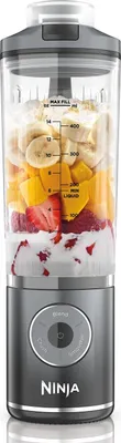 Immagine prodotto di SharkNinja Ninja BC251EUGY, Frullatore portatile, 0,57 l, tritaghiaccio, Grigio, Trasparente