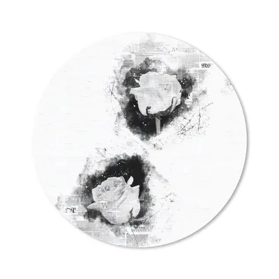 Produktbild von MuchoWow® Mauspad Mousepad Rosen - Blumen - Rauch - Zeitungspapier - Schwarz - Weiß 30x30 cm - Mousepads - Maus Mat - Pad - Mausunterlage - Tischunterlage - Schreibtischmatten