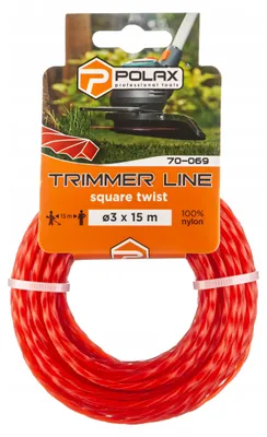 Zdjęcie produktu dla Żyłka tnąca do podkaszarki kosy Skręcony Kwadrat Mocna 3 mm x 15 m Polax