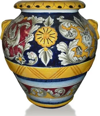 Immagine prodotto di Casa Padrino vaso barocco in terracotta multicolore/bianco - Varie dimensioni - Magnifico vaso di fiori dipinto a mano - Accessori per la decorazione barocca