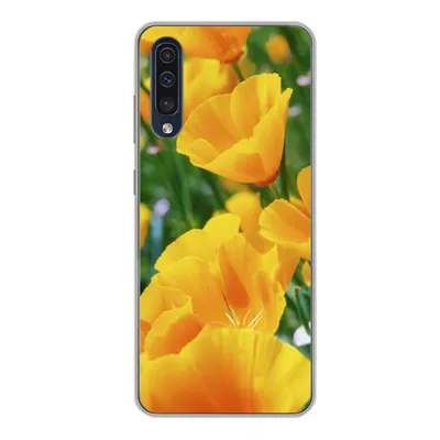 Produktbild von MuchoWow® Handyhülle Schutzhülle Hülle für Samsung Galaxy A50 Blumen - Garten - Orange Silikon Softcase Handy Hülle - Mobiltelefonhülle