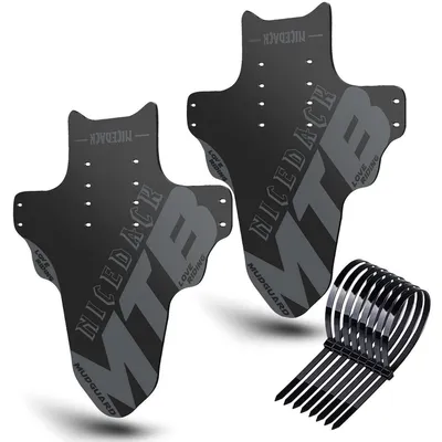 Immagine prodotto di Parafanghi per mountain bike, 2 pezzi, per ruote da 20-29 pollici, anteriori e posteriori, colore grigio
