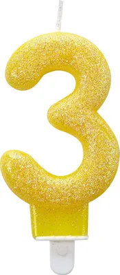 Produktbild von Glitzernde Tortenkerze 3 in Gelb