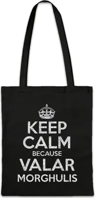Produktbild von Urban Backwoods Keep Calm Because Valar Morghulis, Stofftasche, Farbe: Schwarz