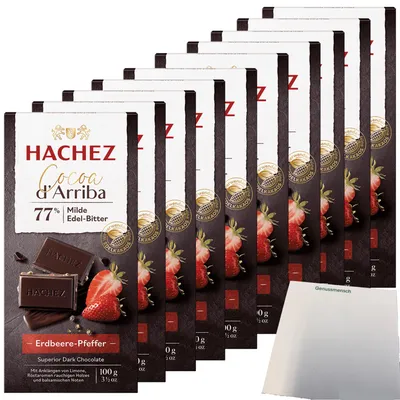 Produktbild von Hachez Schokolade D'Arriba Erdbeer Pfeffer VPE (10x100g Tafel) + usy Block