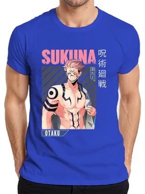 Obrázek produktu pro Sukuna Jujutsu Kaisen Otaku Anime Aesthetics Fan Gift Vintage pánské tričko, modrá, M