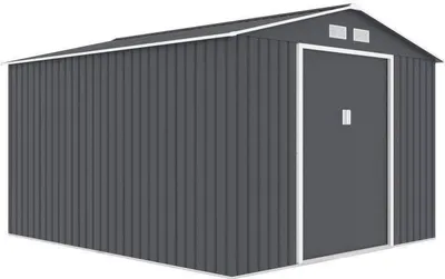 Image de Abri de jardin en acier 8,48 m ? - Kit d'ancrage inclus - Gris anthracite
