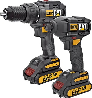 Obrázek produktu pro Caterpillar Bezuhlíková sada 2v1, příklepová vrtačka a příklepový šroubovák, DX12K