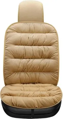 Produktbild von Gepolsterter Plüsch Autositzbezug – kuscheliger Komfort, rutschfest und schnell wärmend für den Winter - CUSHYRIDE Beige