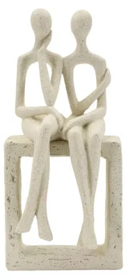 Zdjęcie produktu dla o Ferretti Stons – para figurek w kremowym kolorze, 11,5 x 9 x 25 cm