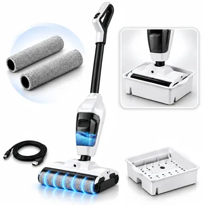 Produktbild von 3-in-1 Akku-Wischsauger,Nass- und Trockensauger mit Doppelwalze, bis zu 60 Min. Laufzeit,beidseitige Kantenreinigung,Selbstantrieb und Selbstreinigung