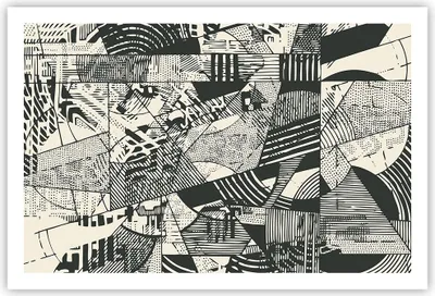 Produktbild von Poster - Poster ohne Rahmen - Abstraktion Vintage Schwarz - 91,5x61 cm - Wand Bild - Wanddeko - Wandbilder - Kunstposter - Wandposter - Bilder - Kunstdruck - Wanddekoration - Wandbild P2XAA91x61-5052