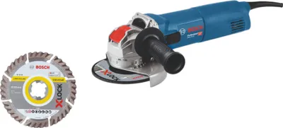 Produktbild von X-LOCK Winkelschleifer GWX 14-125 Professional (blau, 1.400 Watt, mit Diamanttrennscheibe)