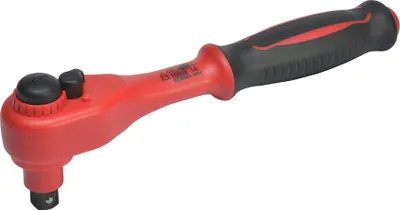Produktbild von SW-Stahl 05922L VDE-Umschaltknarre 3/8 Zoll I schutzisolierte Ratsche bis 1000 V I vierkant Druckknopfauslösung