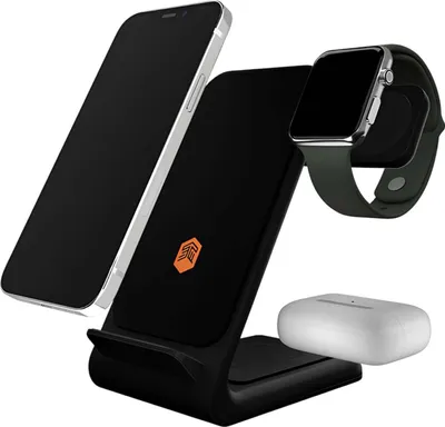 Image de STM ChargeTree Swing 3in1 Wireless Charger pour Apple iPhone, AirPods et Watch (noir)