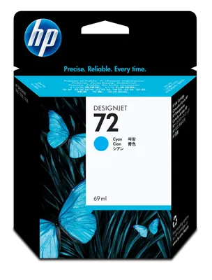 Obrázok produktu pre HP Cartouche d'encre cyan clair n°72 69-ml avec encre Vivera, - HP DesignJet T1120 HD - HP DesignJet T1200 HD - HP DesignJet T1300 - HP DesignJet T2300 - HP..., Atramentový, Azúrová, C9398A, Singapúr, 140 mm