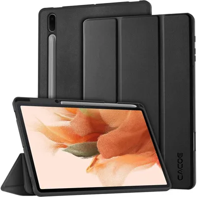 Immagine prodotto di Custodia in  (PU) ultra sottile, nera, per Samsung Galaxy Tab S7 FE 12.4 / S8+ Plus 12.4