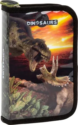 Produktbild von Dino Federtasche gefüllt Federmäppchen Federmappe Stifte Mäppchen Dinosaurier