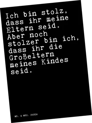 Produktbild von Mr. & Mrs. Panda Postkarte Ich bin stolz, dass... - Schwarz - Geschenk, Enkelin Geburt, Ansichtskarten, Enkel, Fotokarte, Ansichtskarte, stolz, Oma Opa, Postkarten