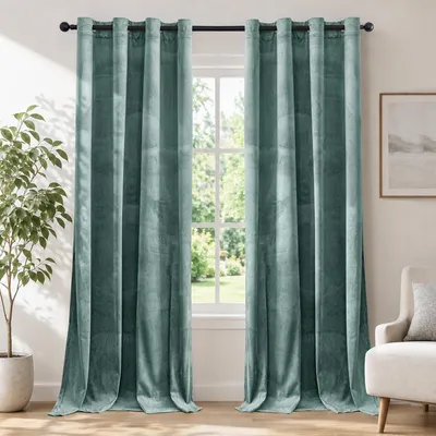 Produktbild von Thermische Verdunkelungsvorhänge 2er-Set Grün 145x140 cm