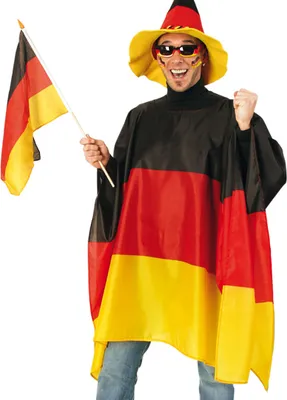 Produktbild von Deutschland Fan EM Cape Umhang 90 x 150 cm Erwachsene Europameisterschaft