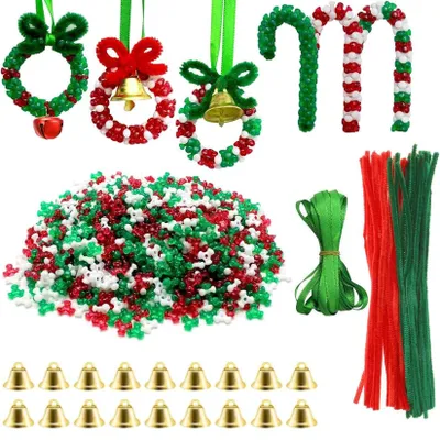 Weihnachtsperlen-Set, 1571 Teile, DIY-Kranzdeko