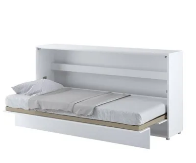 Produktbild von Bed Concept BC-06 Wandklappbett Horizontal Schrankbett mit Matratze, 90x200 cm - Weiß