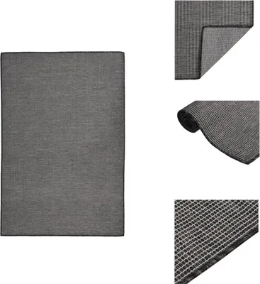 Image de vidaXL Tapis d'extérieur, tissage plat, 120x170 cm, gris - Tapis