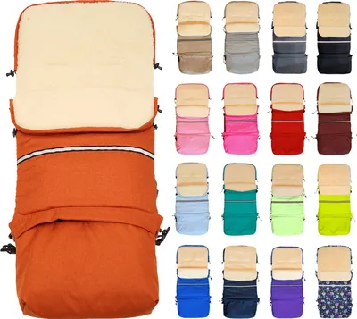 Produktbild von Baby-Joy Fußsack FINN XXL -110cm- Kinderwagen Winterfußsack Thermofußsack Buggy Winter Universal Winterfußsack für Kinderwagen und Buggy - Farbe: L18 Leinenlook Orange