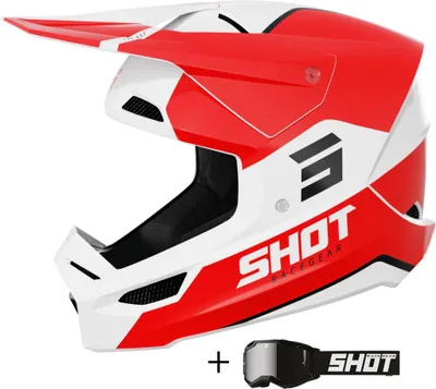 Produktbild von SHOT FURIOUS BOLT Helm inkl. Mirror Brille glanz rot L