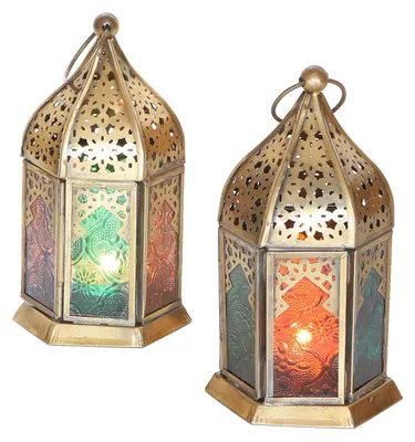 Produktbild von Orientalische Glas-Windlichter Nael Multifarbig 2er Set