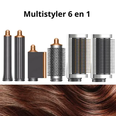 Image de Multistyler 6 en 1 – Brosse soufflante professionnelle avec 6 embouts, 1300 W, boucle automatique, fonction ionique et volume – Couleur grise