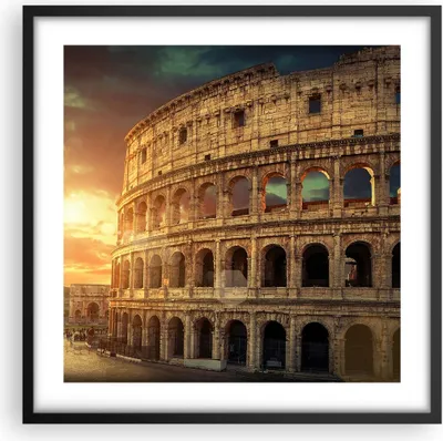 Produktbild von Gerahmtes Poster - Schwarzer Rahmen - Coloseum Roma Architektur Italien - 50x50 cm - Wand Bild - Wanddeko - Wandbilder - Wandposter - Bilderrahmen - Bilder - Kunstdruck - Wandbild - P2BAC50x50-2966