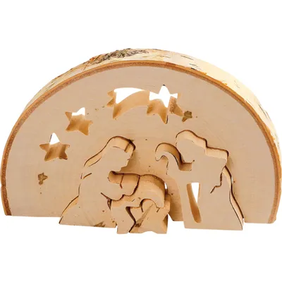 Produktbild von Small Foot 3338 3D-Krippe, Naturprodukt aus echtem Holz, natur (1 Stück)