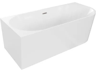 Obrázek produktu pro Mexen Mia volně stojící rohová vana levá 160 x 80 cm, bílá, přepad kartáčovaný nikl - 52691608000L-97