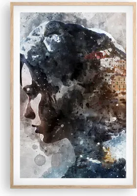 Produktbild von Gerahmtes Poster - Rahmen in heller Eiche - Frau Abstraktion - 61x91,5 cm - Wand Bild - Wanddeko - Wandbilder - Kunstposter - Wandposter - Bilderrahmen - Bilder - Kunstdruck - Wandbild P2NPA61x91-3956