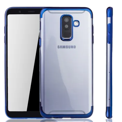 Zdjęcie produktu dla Etui na telefon Samsung Galaxy A6 Plus Blue - Clear - silikonowe etui z TPU w przezroczystym niebieskim kolorze