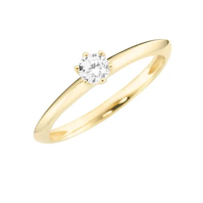 Produktbild von Karat 93012140540 Ring Damen im Brillantschliff 375-er Gelb-Gold Zirkonia Gr. 54