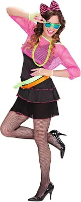 Productafbeelding van Kostuum Jaren 80 Groupie Meisje Jurk Nettop Strik Themafeest Carnaval