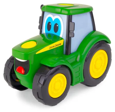 Image de TOMY John Deere Lights 'n Sounds Johnny Traktor – Tracteur jouet lumineux avec effets sonores et roues motrices – Produit officiel John Deere – Jouet d'intérieur