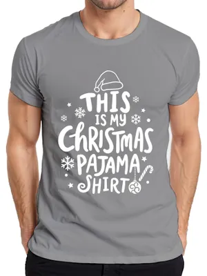 Obrázek produktu pro Tohle je moje vánoční pyžamové tričko Bílý motiv - Vánoce Xmas Christmas Pánské tričko, šedé, XXL